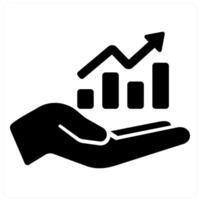Data Analysis and data icon concept in black filled color vector