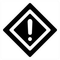 Caution icon concept in black filled color vector