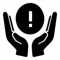 Precaution icon concept in black filled color vector