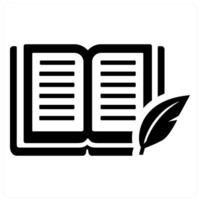 Writing and write icon concept in black filled color vector