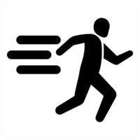 Running and exercise icon concept in black filled color vector