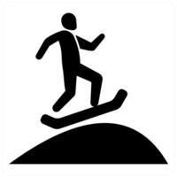 Snowboarding and shoe icon concept in black filled color vector
