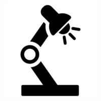 Study Lamp and lamp icon concept in black filled color vector