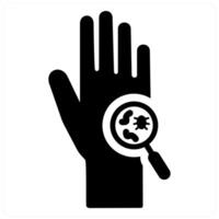 Hand Germs and drop icon concept in black filled color vector