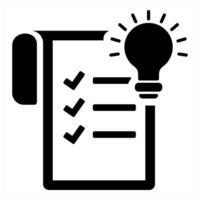 Idea icon in black filled color vector