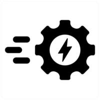 Efficiency and productivity icon concept in black filled color vector