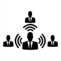 Referral Program and affilliate programing icon concept in black filled color vector