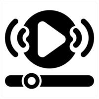 Streaming and share screen icon concept in black filled color vector
