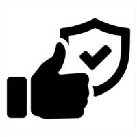 Trust and secure icon concept in black filled color vector