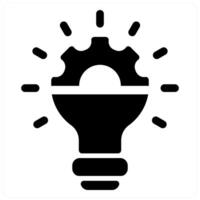 Innovation and idea concept in black filled color vector