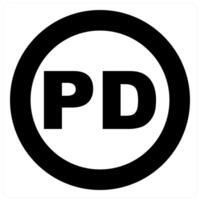 Public Domain and public icon concept in black filled color vector
