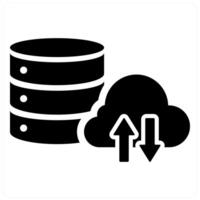 Big Data and data icon concept in black filled color vector
