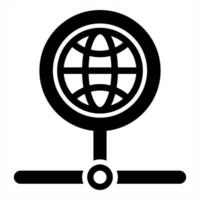 Network and internet icon concept in black filled color vector