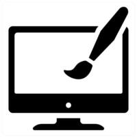 Webdesign and web icon concept in black filled color vector