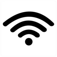 WIFI and signal icon concept in black filled color vector