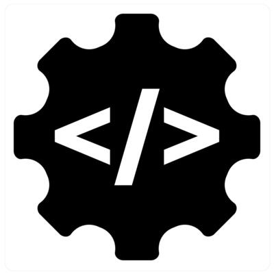 Programming and code icon concept in black filled color