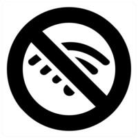 WIFI Error and wifi icon concept in black filled color vector