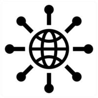 Internet and domain icon concept in black filled color vector