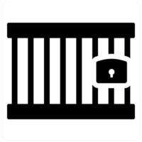 Jail and prison icon concept in black filled color vector