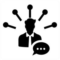 Language and chatting icon concept in black filled color vector