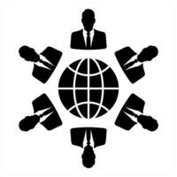 Diversity and combine icon concept in black filled color vector