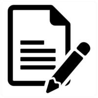 Writing and edit icon concept in black filled color vector