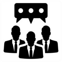 Dialect and interpreter icon concept in black filled color vector
