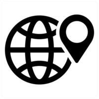 Geolocation and map icon concept in black filled color vector