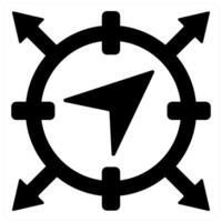 Navigation and map icon concept in black filled color vector