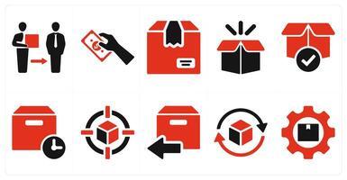 A set of 10 delivery icons as delivery on time, worldwide delivery vector
