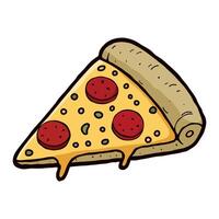 Illustration of a slice of pizza vector