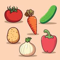 Illustration of a set of different vegetables vector