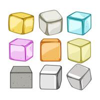 ice cubes reusable set cartoon illustration vector