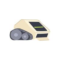 automation mini robot sorting trash cartoon illustration vector