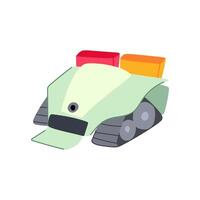 environment mini robot sorting trash cartoon illustration vector