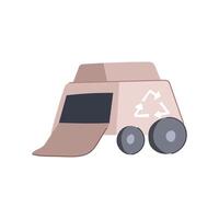 waste mini robot sorting trash cartoon illustration vector