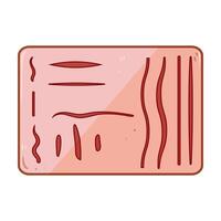 simulation suture practice pad cartoon illustration vector