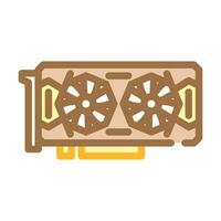 high performance graphics card gaming pc color icon illustration vector