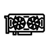 high performance graphics card gaming pc line icon illustration vector