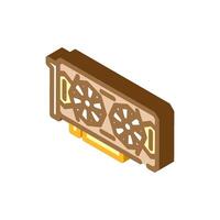 high performance graphics card gaming pc isometric icon illustration vector