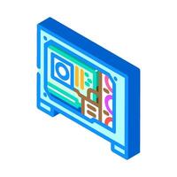 custom build open case gaming pc isometric icon illustration vector