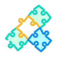 puzzle team solution color icon illustration vector