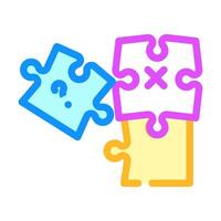 puzzle game solution color icon illustration vector