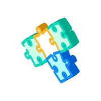 puzzle team solution isometric icon illustration vector