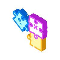 puzzle game solution isometric icon illustration vector