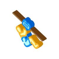 zip lining summer spend time isometric icon illustration vector