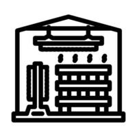 lumber drying process line icon illustration vector