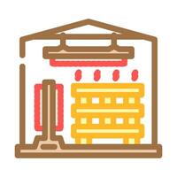 lumber drying process color icon illustration vector