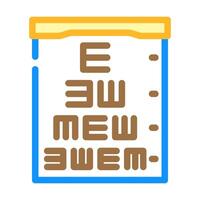 exam chart optometry vision eye color icon illustration vector