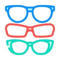 glasses frames optometry vision eye color icon illustration vector